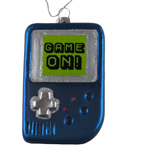 Video Game Controller Christmas Ornament Blue Glass for Gamer "Game ON" - Picture 13 of 15